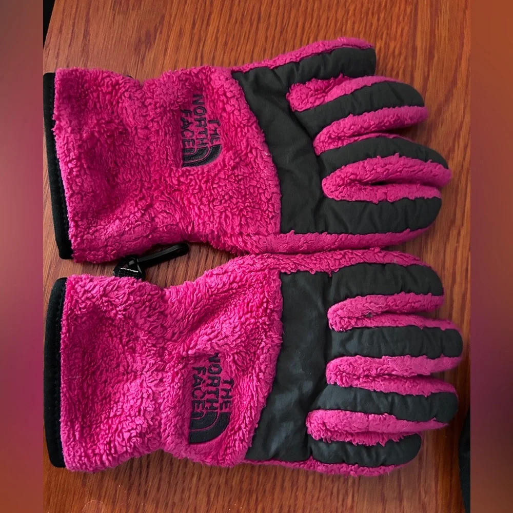 The North Face Pink and Black Gloves